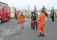 7日　消火・非難訓練 放水訓練